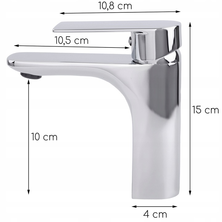 Bateria umywalkowa stojąca srebrna kran łazienkowy chrom YOKA HOME