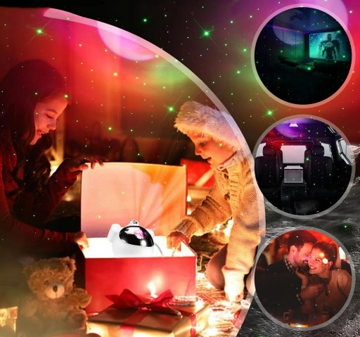 Lampka nocna GŁOŚNIK DO USYPIANIA Bluetooth ASTRONAUTA Projektor gwiazd