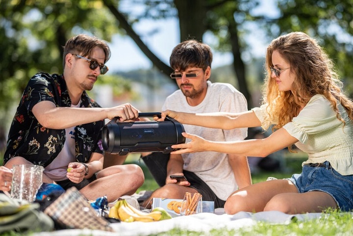 PRZENOŚNY GŁOŚNIK BLUETOOTH 40W RADIO FM AUX do 15h USB MicroSD GoGEN