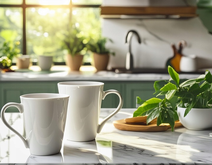 Kubki ceramiczne białe GLASMARK zestaw 6szt kawę latte herbatę 250ml