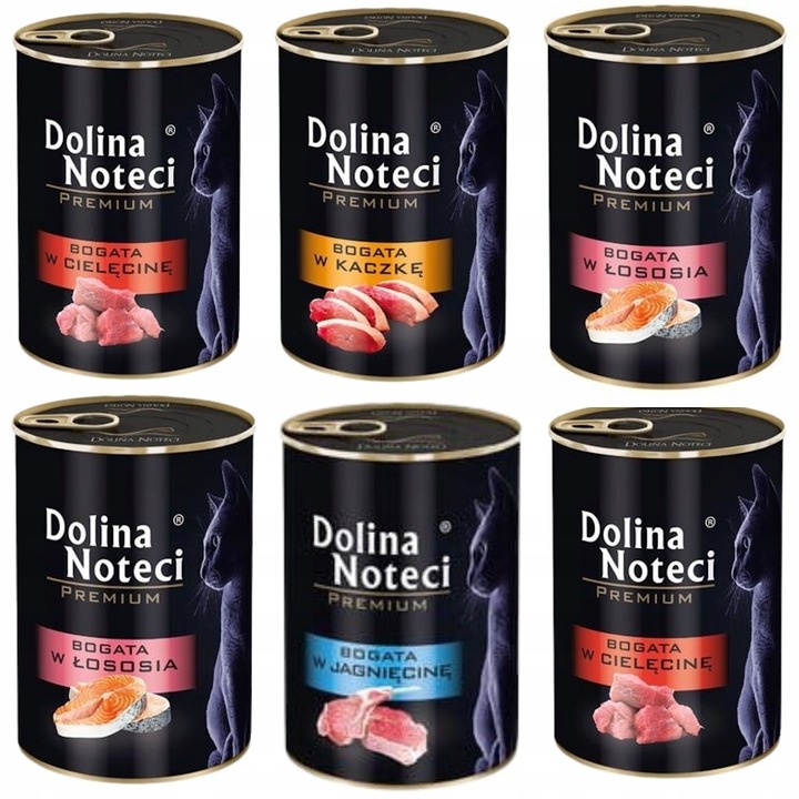 DOLINA NOTECI Premium karma mokra kota Bogata w MIX SMAKÓW bez zbóż 6x 400g
