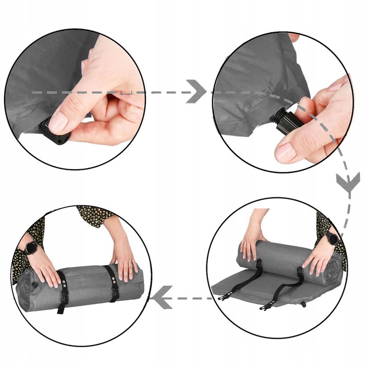 MATA SAMOPOMPUJĄCA KARIMATA TURYSTYCZNA Z PODUSZKĄ 186 cm DMUCHANA GRUBA