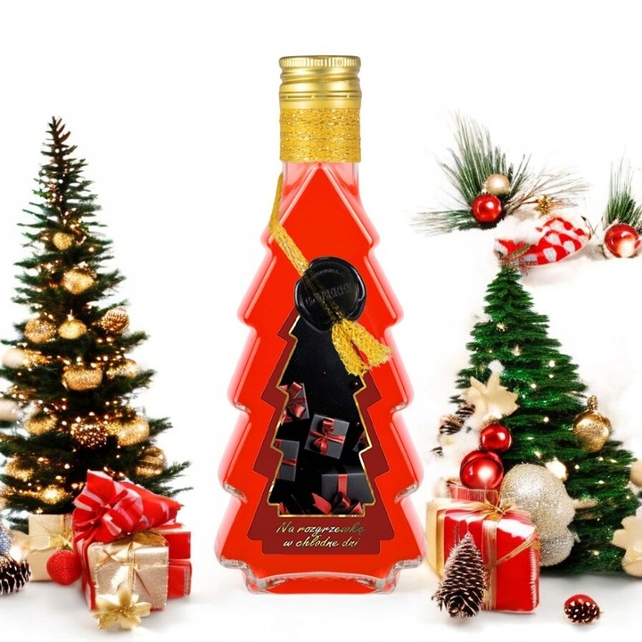 5x Butelki CHOINKA 500ml ZDOBIONA ŚWIĄTECZNA butelki na święta prezent