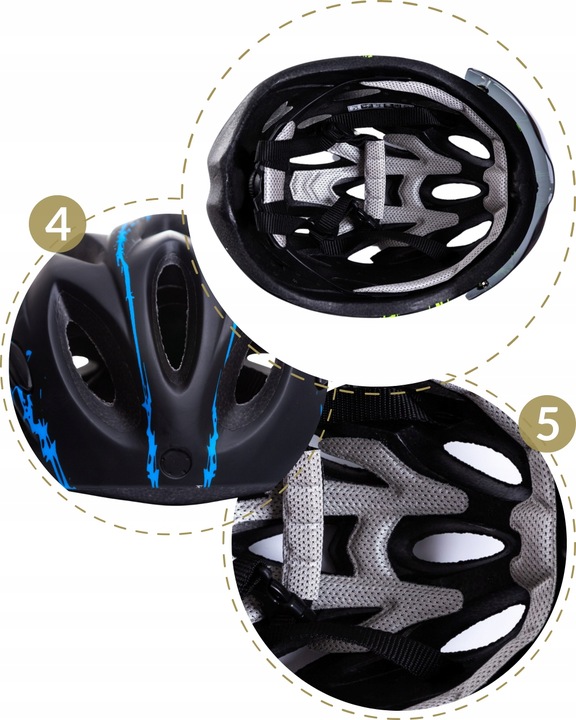 KASK ROWEROWY męski damski LEKKI REGULOWANY 54-62 cm z okularami 2 RODZAJE