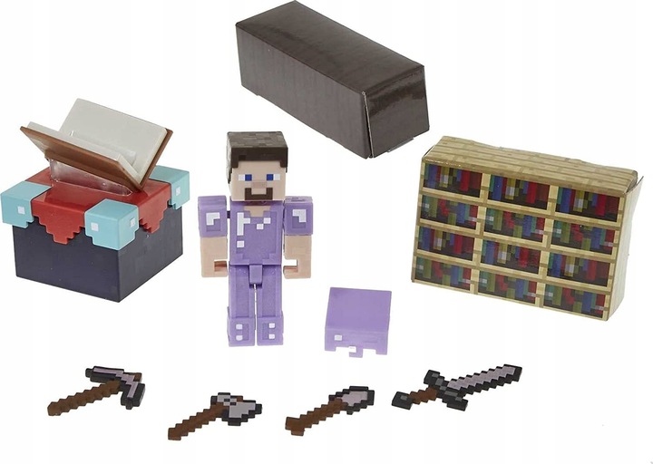 MINECRAFT ZESTAW MAGICZNY POKÓJ FIGURKA STEVE GYB6
