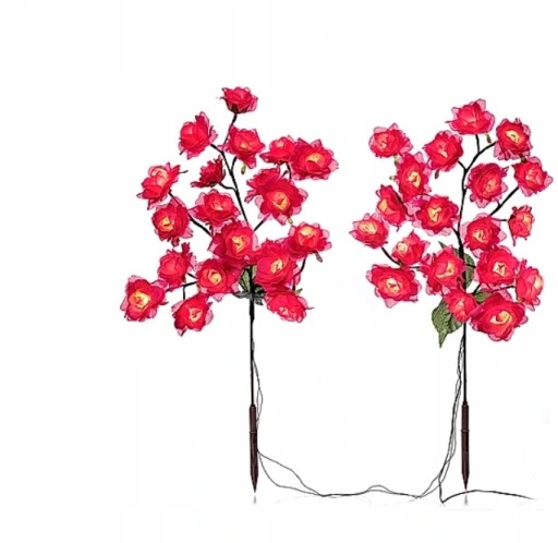 Lampki Ogrodowe LED Krzew Róży 2 szt, 40 Diod