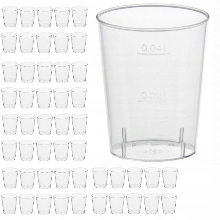 KIELISZEK KIELISZKI DO WÓDKI SHOTÓW LEKÓW PLASTIKOWE SHOT MOCNE 40ML 50