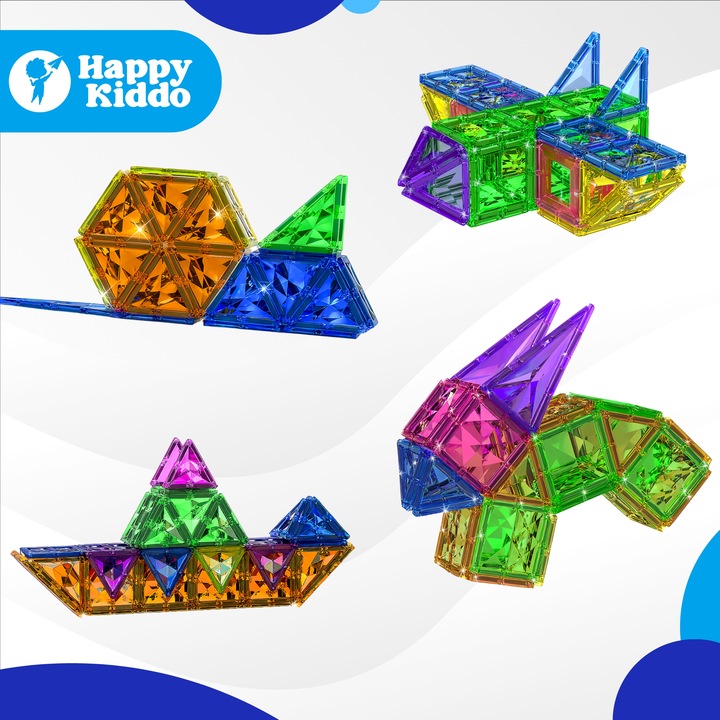 Klocki magnetyczne konstrukcyjne budowlane edukacyjne duży zamek 112 elemen