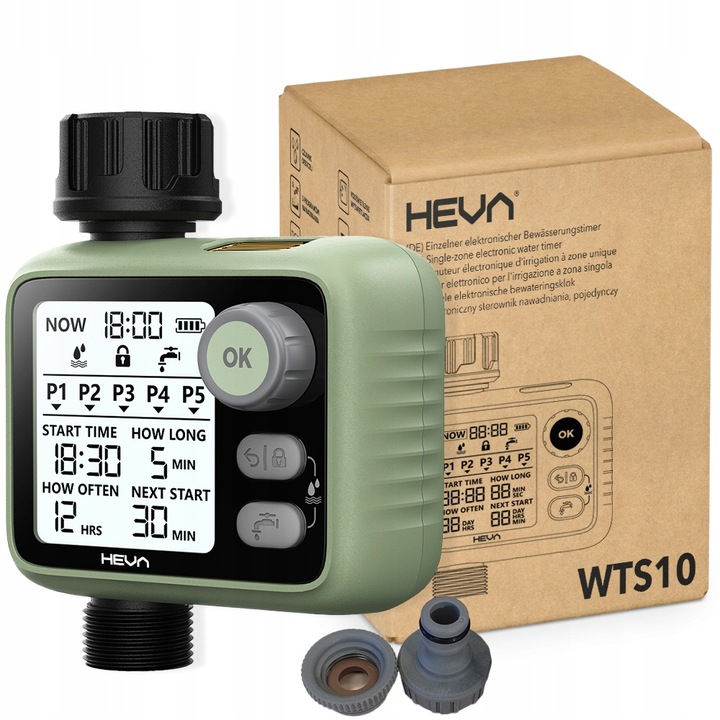 Elektroniczny sterownik nawadniania HEVA programator do wody z filtrem 8bar