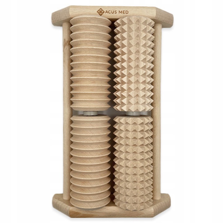 MASAŻER DO STÓP DREWNIANY ROLLER DWURZĘDOWY MASAŻ