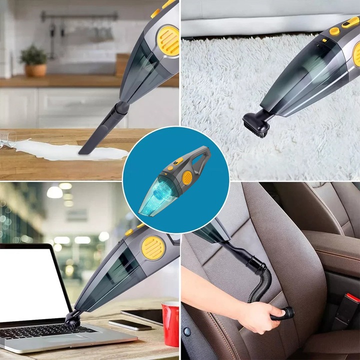 MOCNY ODKURZACZ SAMOCHODOWY RĘCZNY Z FUNKCJĄ PRANIA ZASYSA WODĘ 9.5KPA 120W