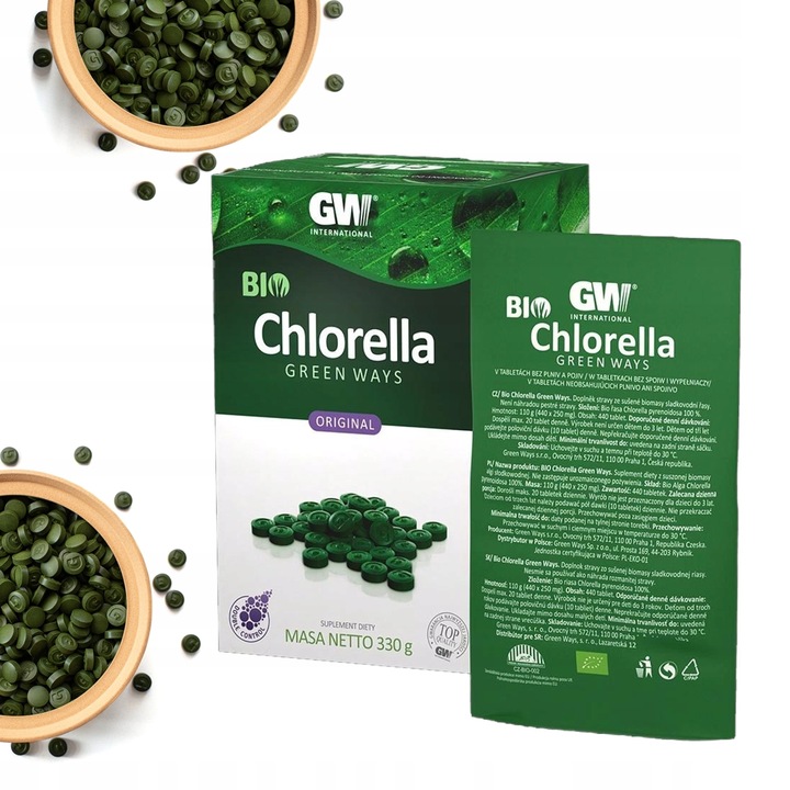 BIO CHLORELLA Green Ways 330 g 1320 tabletek PYRENOIDOSA - ZIELONKI