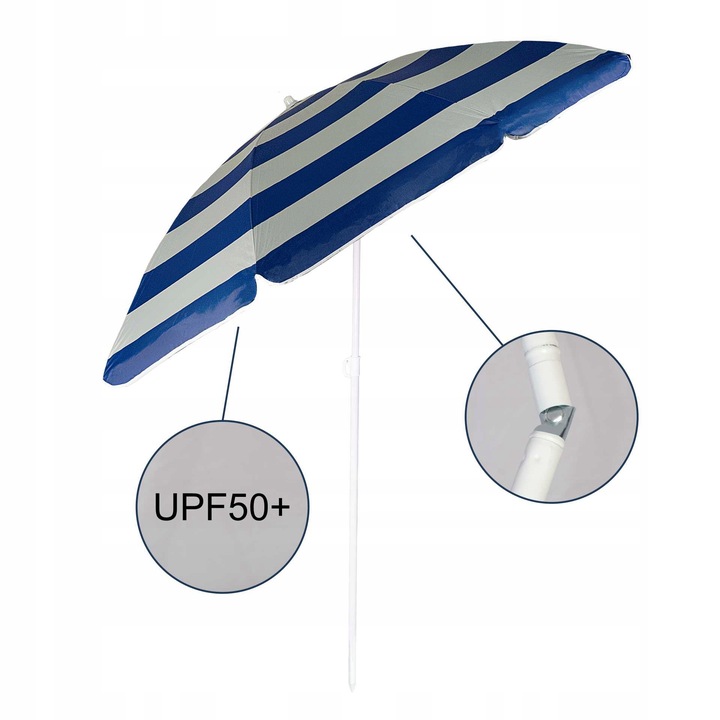 Parasol plażowy łamany z filtrem UPF50+ Captain Mike 160cm