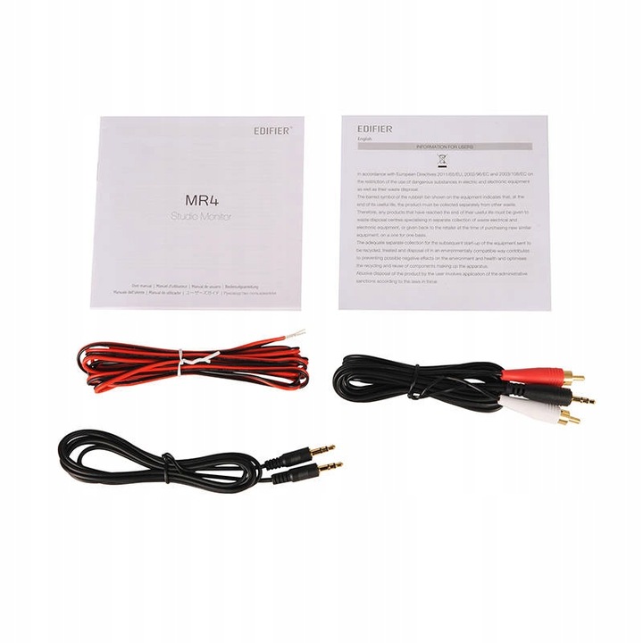 EDIFIER PROFESJONALNE GŁOŚNIKI MR4 ZESTAW AUDIO 2.0 42W ELEGANCKIE AUX