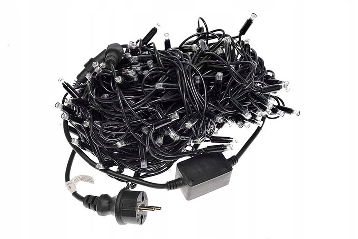 LAMPKI CHOINKOWE LED 200 GRUBY KABEL + Flash 18m