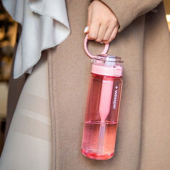 Butelka filtrująca Wessper ActiveMax Clarti 0,68l różowy + 1x Filtr wody