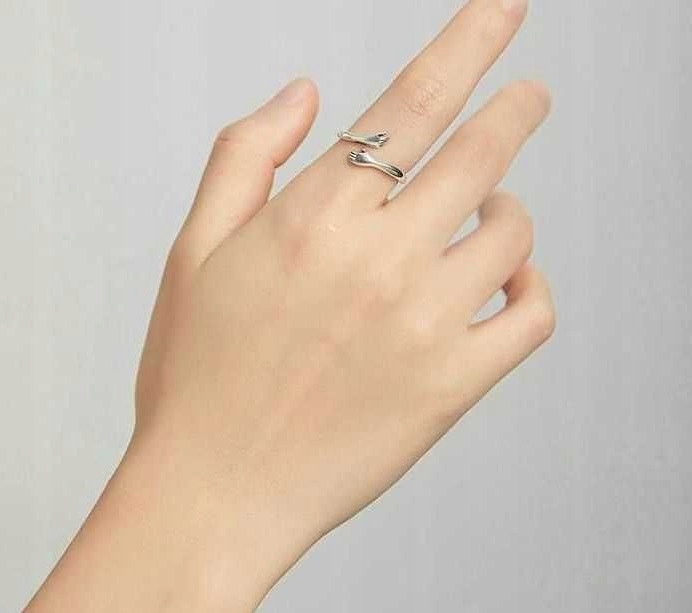Srebrny pierścionek regulowany rozmiar 925 damski prezent kobiet otwarty