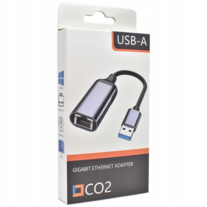 PRZEJŚCIÓWKA USB ETHERNET ADAPTER KARTA SIECIOWA LAN GIGABIT RJ45 1000 MBPS
