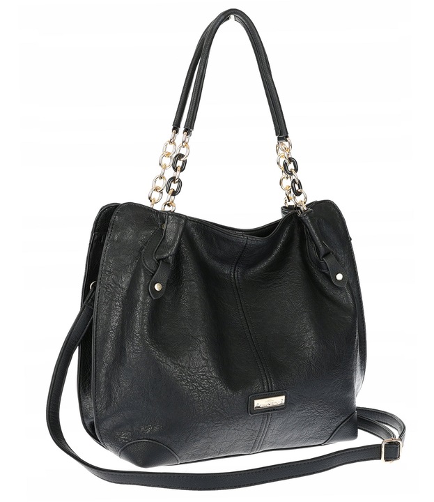 Torebka Damska Worek shopper włoska marka CHARRO A4 pojemna CH7720 Czarna