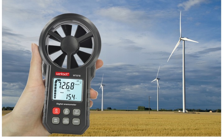 ANEMOMETER MIERNIK WIATRU DO KLIMATYZACJI WIATROMIERZ APLIKACJA BLUETOOTH