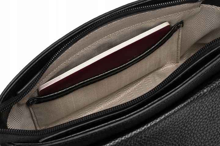 MAŁA TOREBKA DAMSKA LISTONOSZKA PETERSON MODNA MIEJSKA NA MAGNES CZARNA