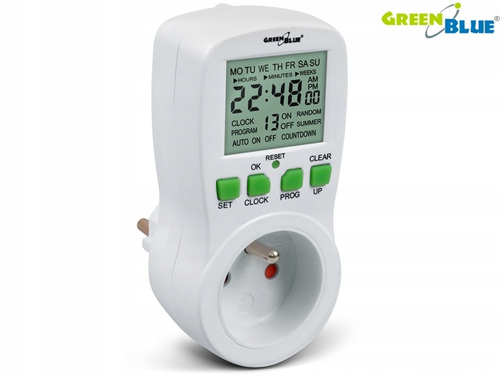 WYLACZNIK BOJLER PROGRAMATOR CZASOWY CYFROWY TIMER 3680W GreenBlue GB107
