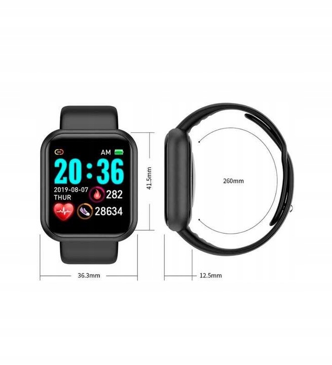 SMARTWATCH L18 SMARTBAND BLACK SPORTOWY PULS