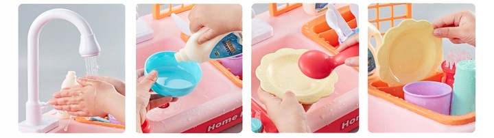 ZLEW NA WODĘ ZLEWOZMYWAK KUCHNIA DLA DZIECI AKCESORIA 2W1