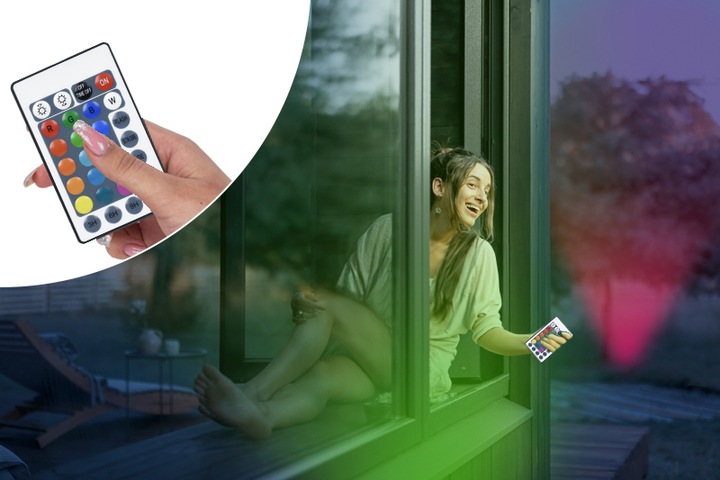 ZEWNĘTRZNE KOLOROWE OŚWIETLENIE LED ŚWIĄTECZNE LAMPKA ILUMINACJA FLASH IP66