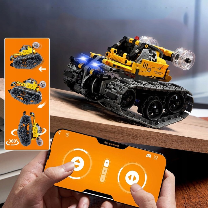 PROGRAMOWALNY ROBOT 4w1 ZESTAW APP I PILOT ZDALNE STEROWANIE LED