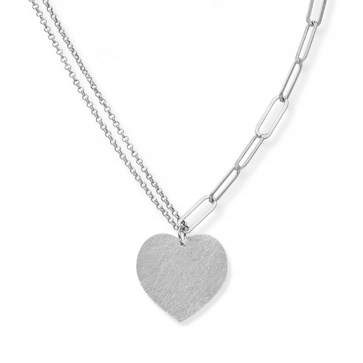 NASZYJNIK SREBRNY Z SERCEM