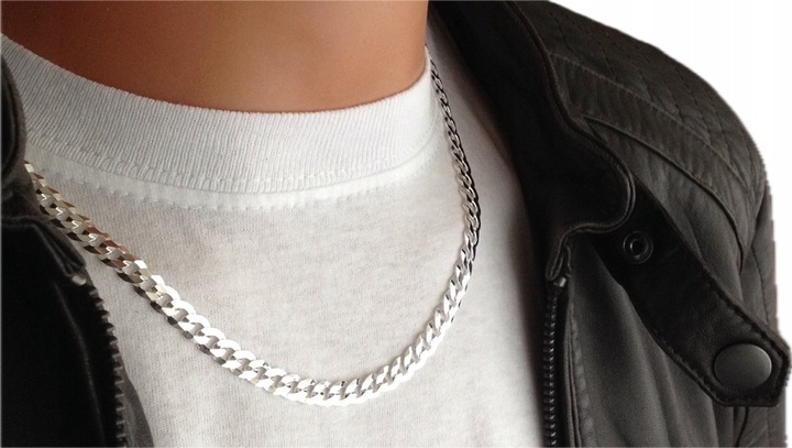 Srebrny Łańcuszek Męski SZEROKI PANCERKA srebro 925 (na PREZENT)