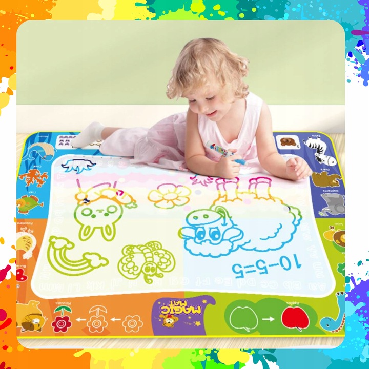 MATA WODNA DO MALOWANIA RYSOWANIA 120x90 PIECZĄTKI FORMY PISAKI ZESTAW XXL