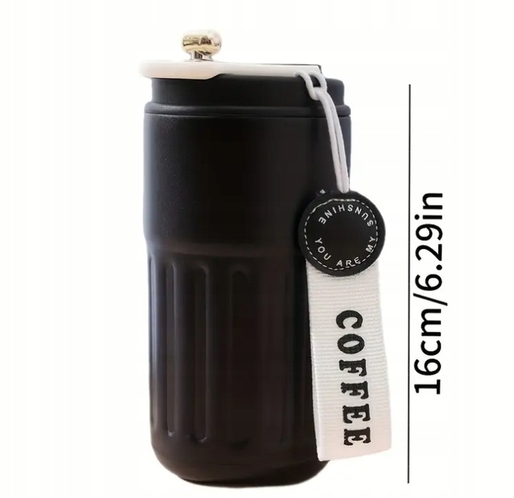 KUBEK TERMICZNY TERMOS Z USTNIKIEM 450ML WYŚWIETLACZ LCD SZCZELNY NA KAWĘ