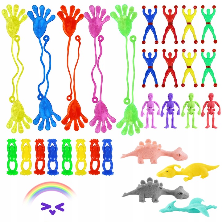 34x ŁAPKI ŻELOWE KLEJĄCE PACŁAPKA GUMOLEPKI LEPKI ŁAPKA LEPKA ZABAWKA GRA