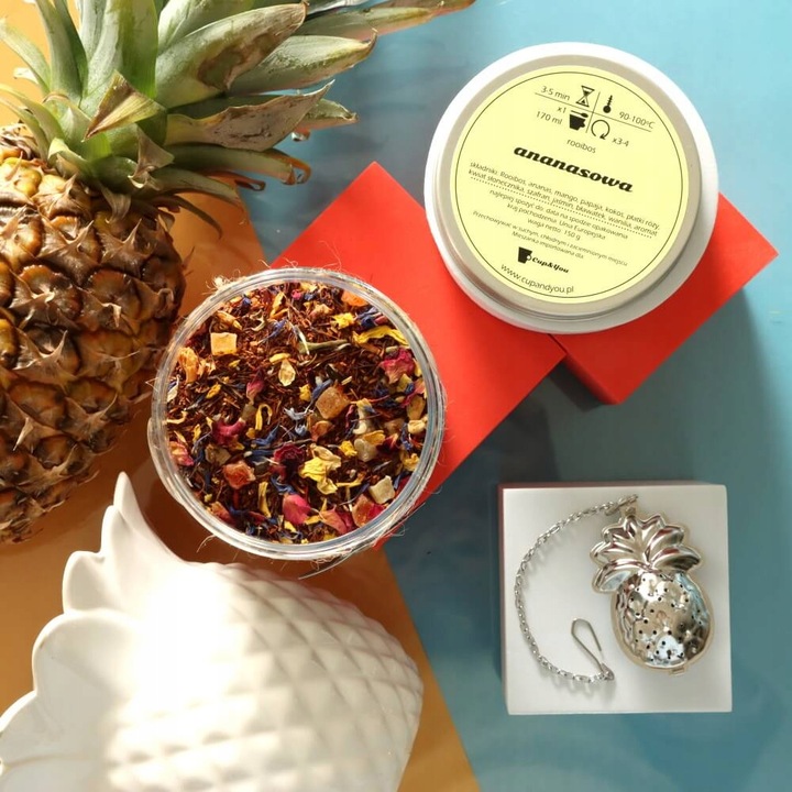 Herbata Rooibos ANANASOWA czerwonokrzew bez kofeiny ananas jaśmin mango
