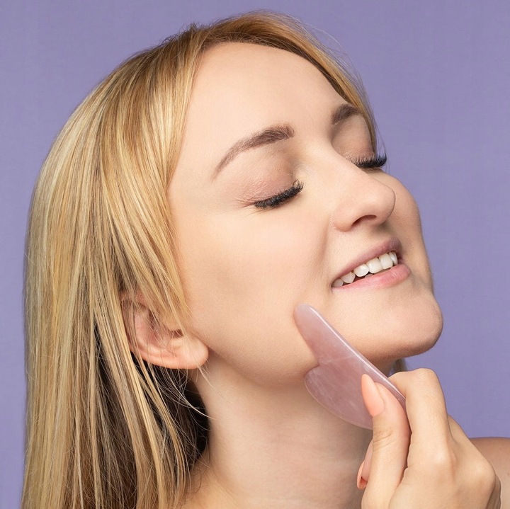 KAMIEŃ GUA SHA, RÓŻOWY KWARC, FLUFF