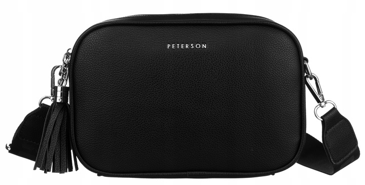 Torebka listonoszka damska PETERSON czarna lekka pojemna na ramię crossbody