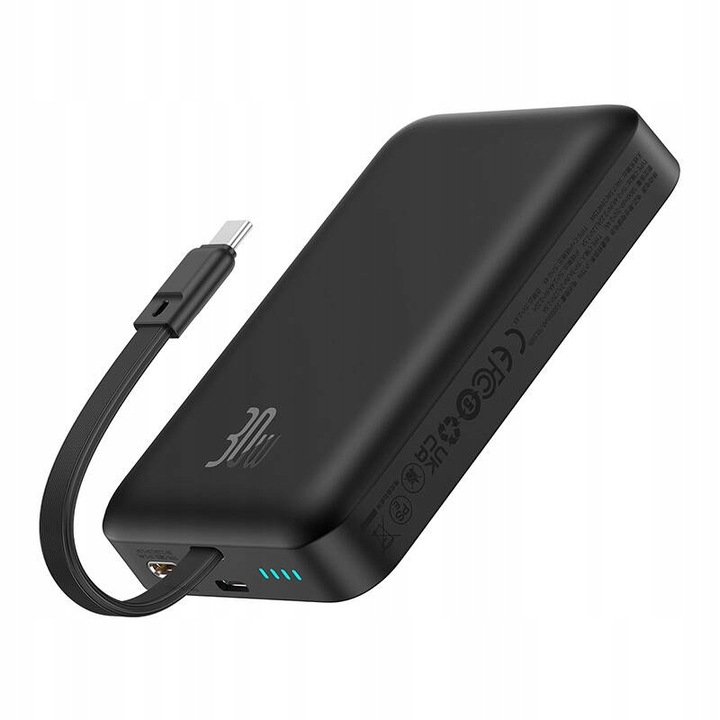 BASEUS POWER BANK MAGNETYCZNY 10000mAh 30W POWERBANK Z KABLEM USB-C