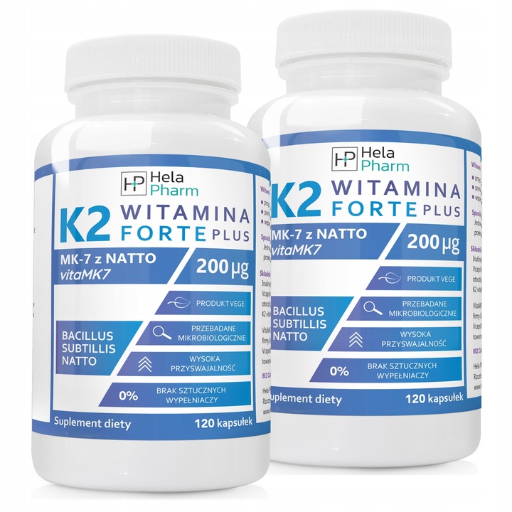 WITAMINA K2 vitaMK7 z NATTO 200µg KOŚCI 120