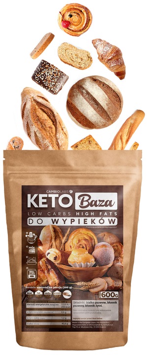 MIESZANKA KETO CHLEBOWA, BAZA DO WYPIEKÓW Chleb, pizza, bułki, pieczywo