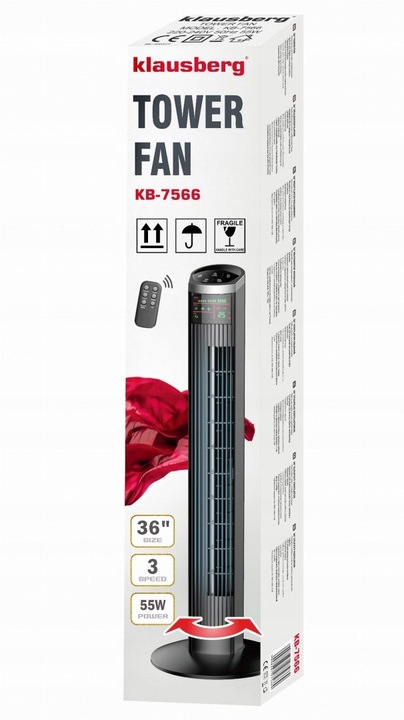 WENTYLATOR KOLUMNOWY PODŁOGOWY Z PILOTEM KLAUSBERG KB-7566