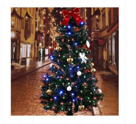 LAMPKI choinkowe KULKI FLASH NIEBIESKIE kuleczki 200 LED 16m WODOODPORNE