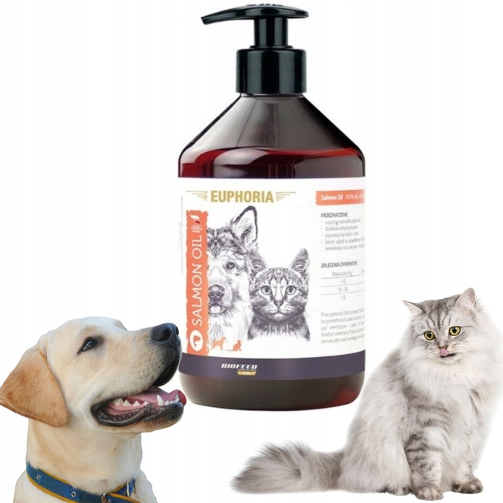 BIOFEED EUPHORIA Olej z łososia dla psa i kota Salmon Oil 1 L suplement