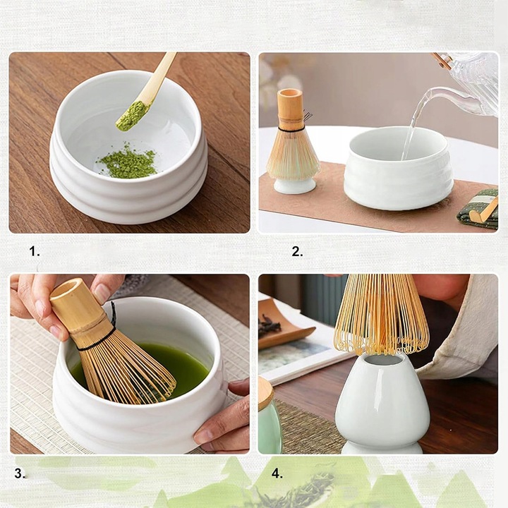 ZESTAW DO HERBATY MATCHA, ZESTAW MIOTEŁ MATCHA, Z TRZEPACZKĄ DO MATCHY 5W1