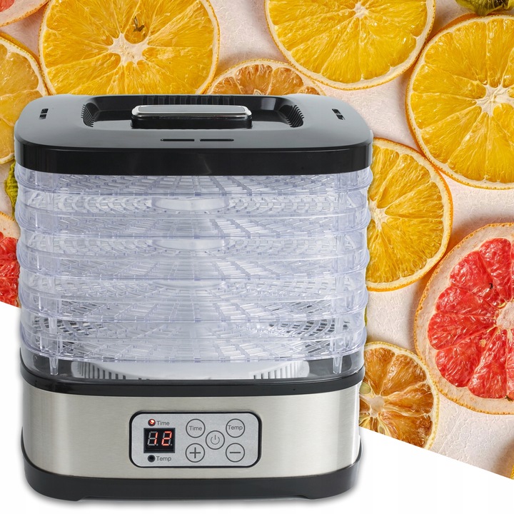 MOCNA SUSZARKA LCD DO GRZYBÓW OWOCÓW WARZYW EKO 5 SIT 240W REGULACJA ZESTAW
