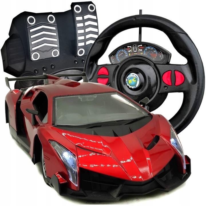 SAMOCHÓD ZDALNIE STEROWANY AUTO NA PILOTA DUŻY MAX PEDAŁY I KIEROWNICA