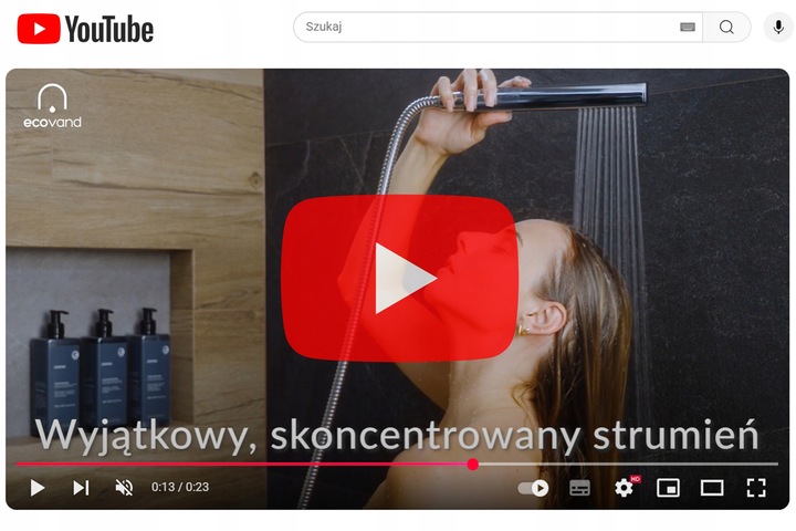 SŁUCHAWKA PRYSZNICOWA designerska ECOVAND POP OSZCZĘDNA -65% WODY 5.7 L/MIN