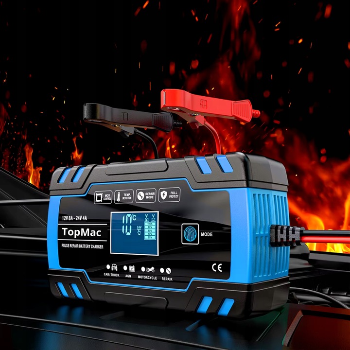 PROSTOWNIK DO AKUMULATORA FUNKCJA NAPRAWY SAMOCHODOWY AUTOMATYCZNY |12V 8A