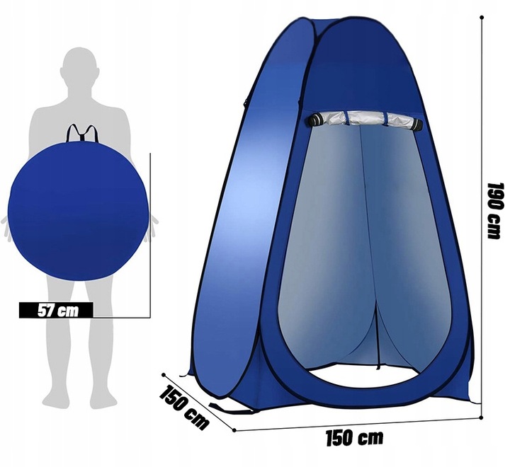 Namiot Przebieralnia na Prysznic Toaleta WC Przenośna Plażowy Kempingowy